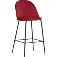 Sgabello - colour rosso - Structure in metal painted, seduta e schienale imbottiti, rivestimento in velluto - Model 1763-JA6-R-01