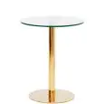 Table - colour brass - Base in steel stainless ottonato, top in tempered glass, Thickness 12mm - Model 1768-F43G-01