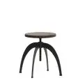 Sgabello - colour black;marrrone - Structure in metal painted, seduta regolabile in wood - Model 1780-M52