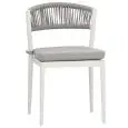 Sedia - colour white - Structure in aluminium painted, schienale in corda, cuscino idrorepellente - Model 1788-MB2W-01