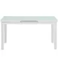 Table - colour white - Structure in aluminium painted, extendable top in tempered glass scratch-resistant - Model 1807-SD80W