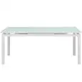 Table - colour white - Structure in aluminium painted, extendable top in tempered glass scratch-resistant - Model 1810-SD85W-01
