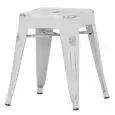 Sgabello - colour white - ​Structure in metal painted, effect antique - Model 1832-BS18AW