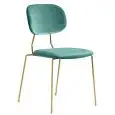 Sedia - colour verde - Structure in metal ottonato, seduta e schienale imbottiti, rivestimento in velluto - Model 1863-FR02LV-01