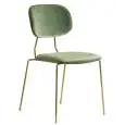 Sedia - colour verde - Structure in metal ottonato, seduta e schienale imbottiti, rivestimento in velluto - Model 1863-FR02LV
