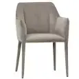 Poltroncina - colour grey - Structure in metal, seduta e schienale imbottiti, rivestimento in velluto - Model 1901-DC02-grey-chiaro