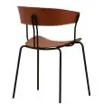 Sedia - colour brown - ​Structure in metal painted, seduta e schienale in polypropylene - Model 1902-RD01M