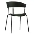 Sedia - colour black - ​Structure in metal painted, seduta e schienale in polypropylene - Model 1902-RD01N