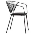 Poltroncina - colour black - Structure in metal painted, cuscino in ecopelle - Model 1910-RD09N