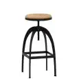 Sgabello - colour black - Structure in metal painted, seduta regolabile in wood e sughero - Model 1914-CD02-SUG