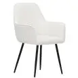Poltroncina - colour white - Structure in metal painted, scocca imbottita, rivestimento in ecopelle o tessuto - Model 1954-E14-PW