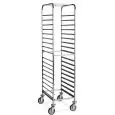 Container and baking tray trolley - Model 2077 - Stainless steel frame AISI 304 - capacity 18 containers/trays 60 x 40 cm - runner spacing cm 7.5 - Dimensions cm 52 x 72 x 176 h