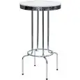 Table - colour aluminium;white - Structure in metal chrome, adjustable feet, top in poliestere - Model 224-TB009