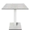 Table with square top - brooklyn light finish - White column - Model 225-HPQ-403 - with base H 73 cm