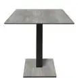 Table with square top - dark brooklyn finish - Black column - Model 225-HPQ-403 - with base H 73 cm