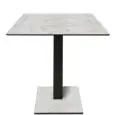Table with square top - brooklyn light finish - Black column - Model 225-HPQ-403 - with base H 73 cm