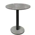 Table with round top - dark brooklyn finish - Black column - Model 227-HPR-403 - with base H 73 cm