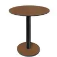Table with round top - copper finish - Black column - Model 227-HPR-403 - with base H 73 cm