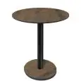 Table with round top - oldpaint finish - Black column - Model 227-HPR-403 - with base H 73 cm