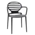 CHAIR COKKA WITH ARMRESTS - MOD. 2280 - AIR MOULDED FIBREGLASS-REINFORCED RECYCLABLE POLYPROPYLENE SOFA - INDOOR/ OUTDOOR USE - STACKABLE - DIMENSIONS cm L 58 x D 53 x H 85 - EC STANDARDS