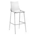 STOOL ZEBRA ANTISHOCK - MOD. 2545 - HEIGHT cm 80 - 4-LEG CHROME-PLATED STEEL TUBE CHAIR - RECYCLABLE POLYCARBONATE BODY - INDOOR USE - DIMENSIONS cm L 51 x D 53 x H 116 - DISMANTLED - EC STANDARDS