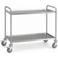 AISI 201 stainless steel service trolley - Model 2P100-50 - 2 shelves - shelf cm 100 x 50 - capacity 80 kg - Dimensions cm 109 x 59 x 94 h