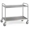 AISI 201 stainless steel service trolley - Model 2P100-60 - 2 shelves - shelf cm 100 x 60 - capacity 80 kg - Dimensions cm 109 x 69 x 94 h
