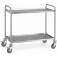 AISI 201 stainless steel service trolley - Model 2P80-50 - 2 shelves - shelf cm 80 x 50 - capacity 80 kg - Dimensions cm 89 x 59 x 94 h