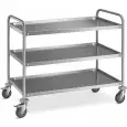 AISI 201 stainless steel service trolley - Model 3P100-60 - 3 shelves - shelf cm 100 x 60 - capacity 80 kg - Dimensions cm 109 x 69 x 94 h