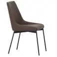Sedia - colour marronie - Structure in metal painted, seduta e schienale imbottiti, rivestimento in tessuto o ecopelle - Model 470-black-brown
