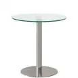 Table - colour aluminium - Base in steel stainless chrome, top in tempered glass, Thickness 12 mm - Model 537-CS205-new-01