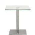 Table - colour aluminium - Base in steel stainless chrome, top in tempered glass, Thickness 12 mm - Model 538-CS206-new-01