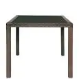 Table - colour brown - Structure in aluminium, rivestimento in piattina di polyethylene, top in tempered glass - Model 561-MCQ80M1-01