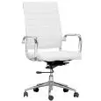 Poltrona ufficio - colour white - Structure in metal chrome, seduta imbottita, rivestita in ecopelle - Model 605-ZWH1-white