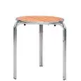 Table - colour aluminium - Structure in aluminium, top in doghe di wood - Model 678-MTW011A