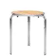 Table - colour aluminium - Structure in aluminium, top in doghe di wood - Model 678-MTW011A-01