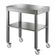 TWO-SHELF TROLLEY - MOD. 6830 - SOLID WOOD LEGS - N. 2 MELAMINE SHELVES - DIMENSIONS cm L70XD45x84H
