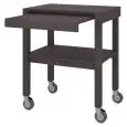 TWO-SHELF TROLLEY - MOD. 6852 - SOLID WOOD LEGS - N. 2 MELAMINE SHELVES - PULL-OUT PLATE TRAY - DIMENSIONS cm L100XD56x84H