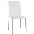 Sedia - colour white - ​Structure in metal painted, seduta e schienale imbottiti, rivestimento in ecopelle - Model 825-RF49P-W-01