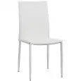 Sedia - colour white - ​Structure in metal painted, seduta e schienale imbottiti, rivestimento in ecopelle - Model 825-RF49P-white