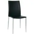 Sedia - colour black - ​Structure in metal painted, seduta e schienale imbottiti, rivestimento in ecopelle - Model 825-RF49PN
