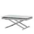 Table - colour grey - ​Structure in steel painted, extendable top in glass Thickness 8 mm - Model 841-RF22W-basso-grey-chiuso