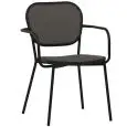 Poltroncina - colour black - Structure in metal painted per uso esterno, seduta e schienale in textilene - Model 862-black