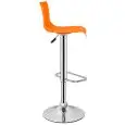 Sgabello - colour arancione - Structure in metal chrome, scocca in polypropylene - Model 933-K08A-01