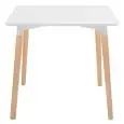 Table - colour white - Structure in metal, legs in beechwood, top in lacquered MDF - Model 938-K54