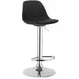 Sgabello - colour black - Structure in metal chrome, seduta in polypropylene, cuscino in ecopelle - Model 997-K3001-N