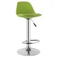 Sgabello - colour Verde - Structure in metal chrome, seduta in polypropylene, cuscino in ecopelle - Model 997-K3001-V