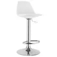 Sgabello - colour white - Structure in metal chrome, seduta in polypropylene, cuscino in ecopelle - Model 997-K3001-W