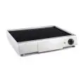 PROFESSIONAL ELECTRIC GLASS CERAMIC GRIDDLE WITH DRIP TRAY - 1 COOKING ZONE - Mod. FT-7-500-450 - Dim. Cm L 50 x D 45 x h 8 - Power 1 x2500W 1K - Total power absorbed 2,5 Kw