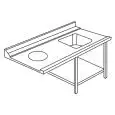 ENTRANCE TABLE WITH TUB AND HOLE FOR HOOD-TYPE DISHWASHERS - Mod ACTAVINCV - AISI 304 STAINLESS STEEL STRUCTURE - LEFT/RIGHT ACCORDING TO THE MODEL - WITH LOWER SHELF - EQUIPPED WITH RAISED EDGE - FOR DISHWASHERS MODEL LAPI 50 C AND LAPI 50 C PL